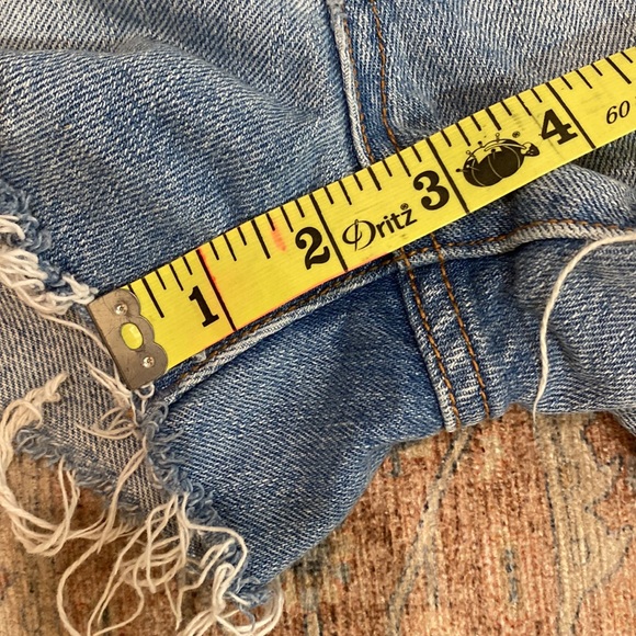 Free People Button Fly Distressed Denim Shorts, Size 27. - Picture 5 of 10